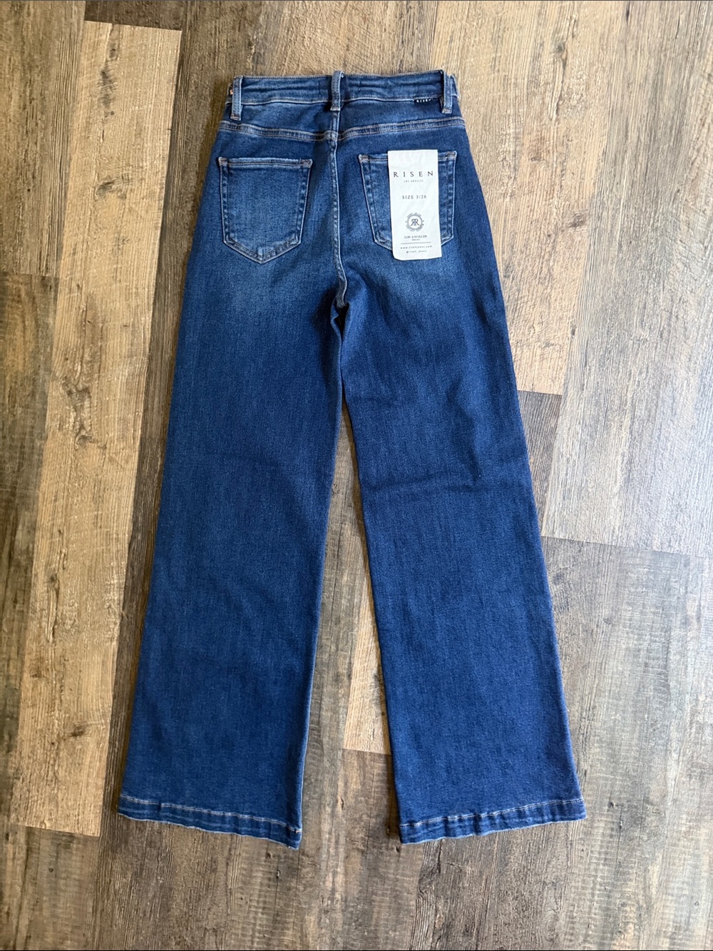 Risen Wide Leg Dark Blue Jeans - Picture 5 of 6